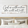 God Is Within Her She Will Not Fall Psalm 46:5 Faith Sign III by Tailored Canvases