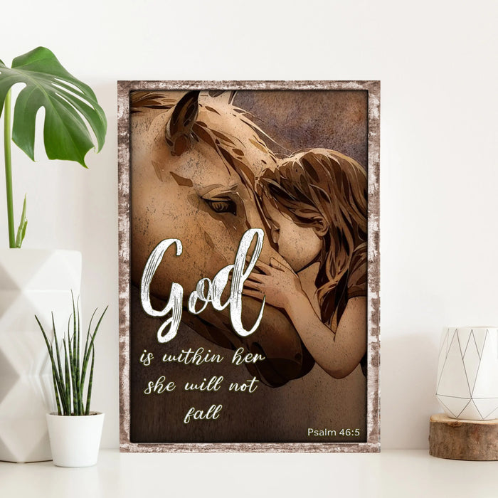 God Is Within Her She Will Not Fall Psalm 46:5 Faith Sign IV by Tailored Canvases