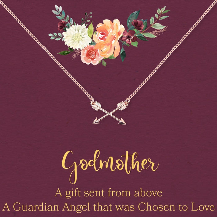 Godmother Double Intersecting Arrows Necklace by Dear Ava