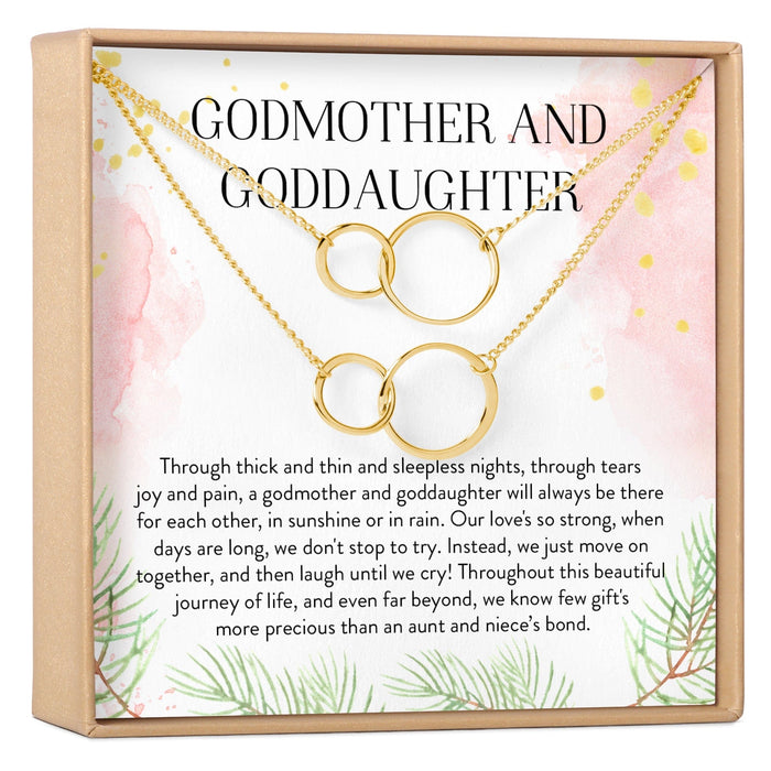 Godmother-Goddaughter Double Circles Necklace Set by Dear Ava