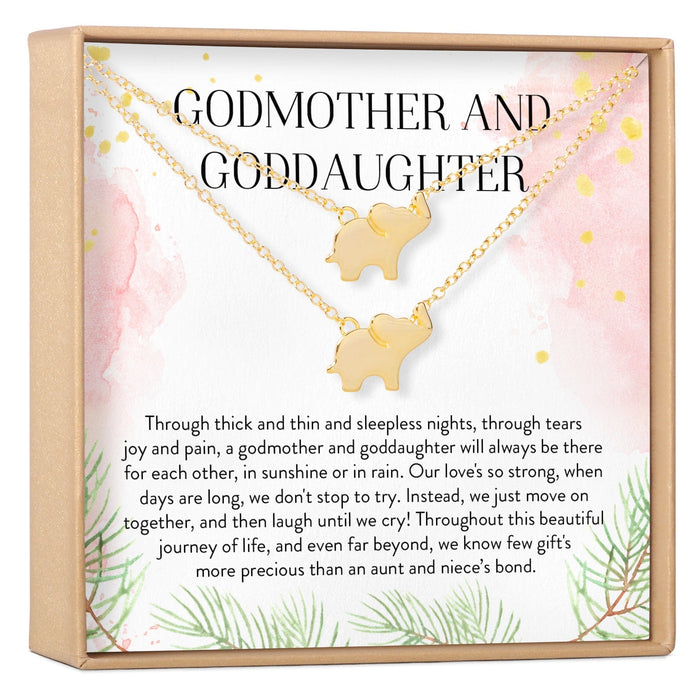Godmother-Goddaughter Elephant Necklace Set by Dear Ava