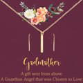 Godmother Gold Bar Earring Threader and Necklace Jewelry Set by Dear Ava
