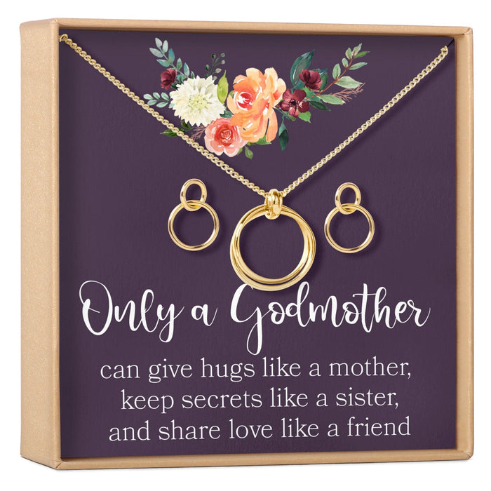 Godmother Linked Circles Earring and Necklace Jewelry Set by Dear Ava