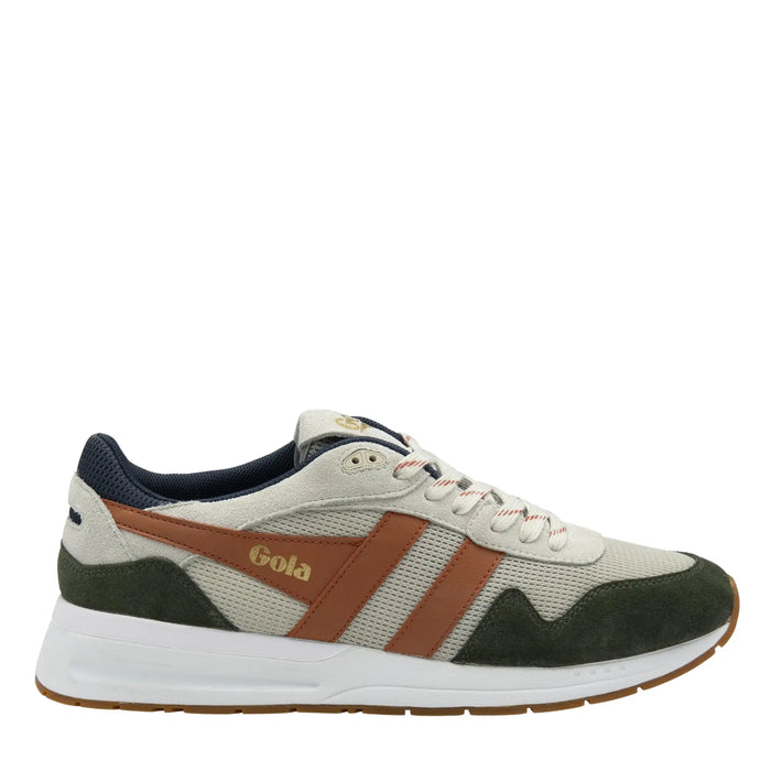 Gola Men's Delta Trainer - Off White/Dark Khaki/Moody Orange by Swell-O-Phonic