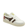 Gola Women's Grandslam Trident Trainer - White/Dark Brown/Moss by Swell-O-Phonic