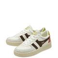 Gola Women's Grandslam Trident Trainer - White/Dark Brown/Moss by Swell-O-Phonic