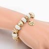 Gold Austrian Crystal "I Love You" Charm Bracelet