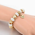 Gold Austrian Crystal "I Love You" Charm Bracelet by DailySale