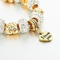 Gold Austrian Crystal "I Love You" Charm Bracelet by DailySale