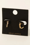 Gold Dipped Cz Pave Oval Hoop Earrings