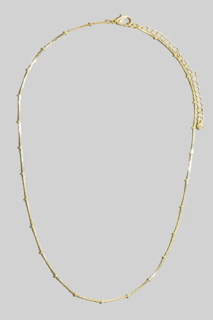 Gold Dipped Intricate Station Dainty Chain Necklace by Boutique 23