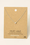 Gold Dipped Mini Cz Pendant Necklace: Silver