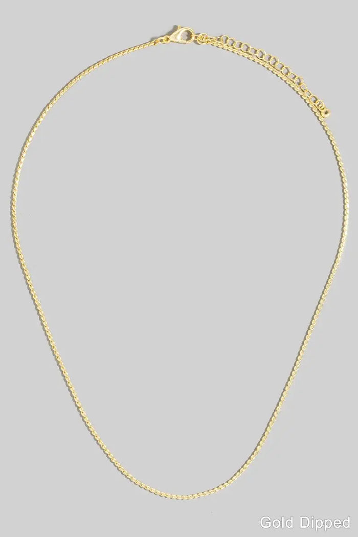 Gold Dipped Spiral Dainty Classic Chain Necklace by Boutique 23