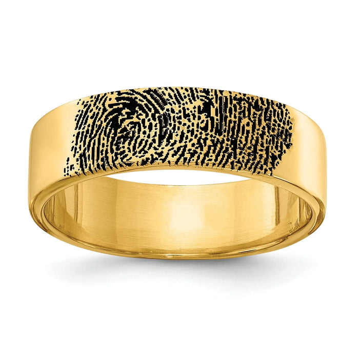 Gold Fingerprint Band by Fine Color Jewels