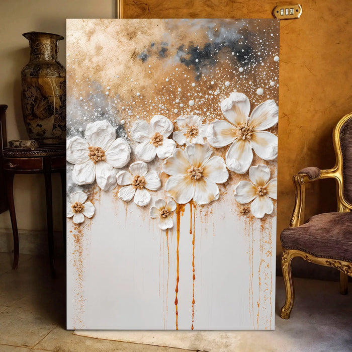 Gold Floral Wall Art by Tailored Canvases
