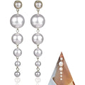 Gold Long Fringe Pearl Earrings by DailySale