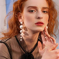 Gold Long Fringe Pearl Earrings by DailySale