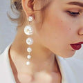 Gold Long Fringe Pearl Earrings by DailySale