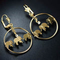 Gold Plated Elephant Dangle Earrings Made with Swarovski Crystals by DailySale