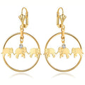 Gold Plated Elephant Dangle Earrings Made with Swarovski Crystals by DailySale