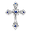Gold Round Natural Blue Sapphire and Diamond Pendant