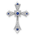 Gold Round Natural Blue Sapphire and Diamond Pendant by Fine Color Jewels