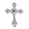 Gold Round Natural Blue Sapphire and Diamond Pendant by Fine Color Jewels