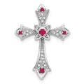 Gold Round Natural Ruby and Diamond Pendant by Fine Color Jewels