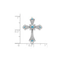 Gold Round Natural Swiss Blue Topaz and Diamond Pendant by Fine Color Jewels
