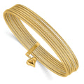 Gold Seven Strand Slip-on Bangles Bracelet by Fine Color Jewels