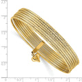 Gold Seven Strand Slip-on Bangles Bracelet by Fine Color Jewels