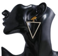 Gold Triangle Earrings by Duma Mbili LLC