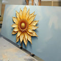 Golden Dandelion Minimalist Abstract Wall Art II by Tailored Canvases