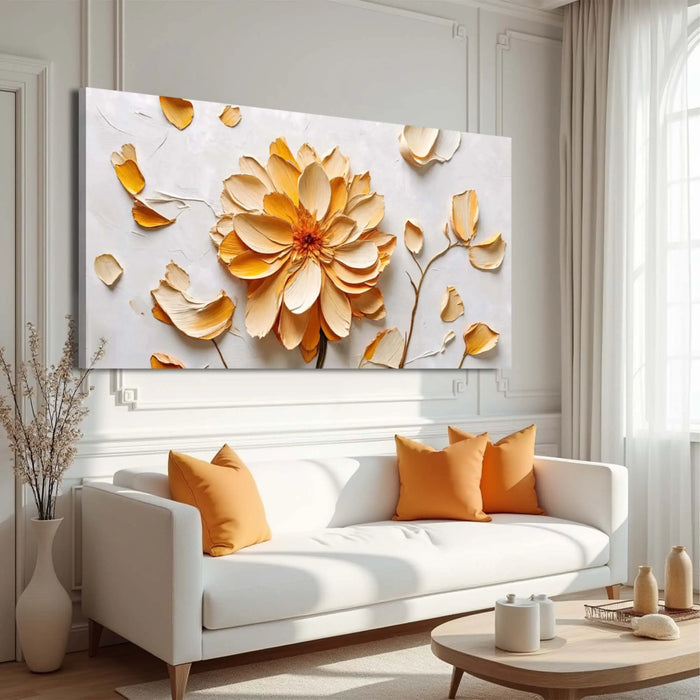 Golden Dandelion Minimalist Abstract Wall Art III by Tailored Canvases