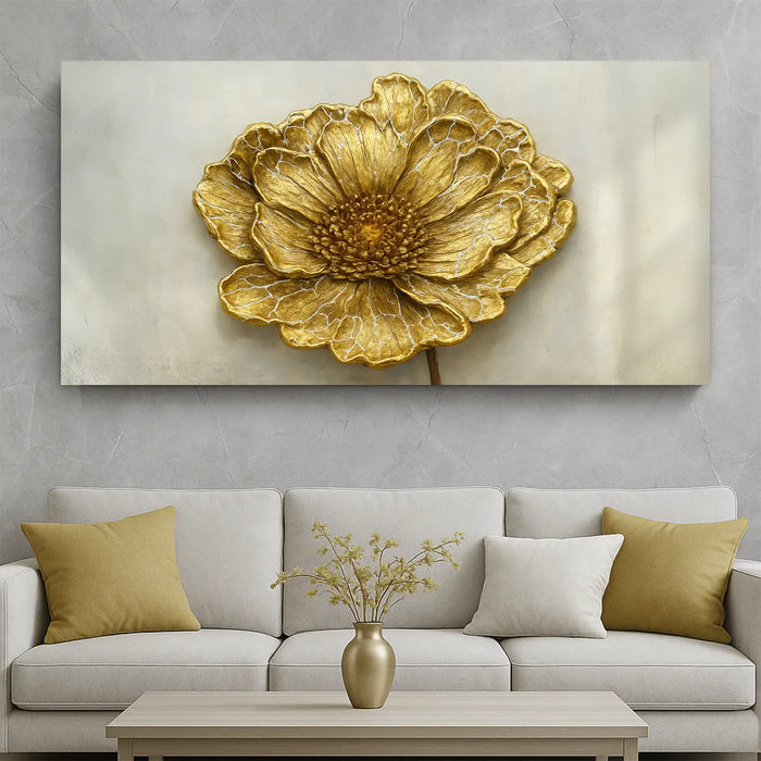 Golden Dandelion Minimalist Abstract Wall Art VI by Tailored Canvases