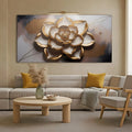Golden Lotus Minimalist Abstract Wall Art by Tailored Canvases