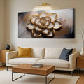 Golden Lotus Minimalist Abstract Wall Art by Tailored Canvases