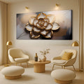 Golden Lotus Minimalist Abstract Wall Art by Tailored Canvases