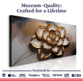 Golden Lotus Minimalist Abstract Wall Art by Tailored Canvases