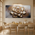 Golden Lotus Minimalist Abstract Wall Art by Tailored Canvases
