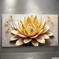 Golden Lotus Minimalist Abstract Wall Art II by Tailored Canvases