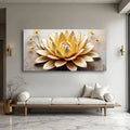 Golden Lotus Minimalist Abstract Wall Art II by Tailored Canvases