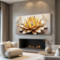 Golden Lotus Minimalist Abstract Wall Art II by Tailored Canvases