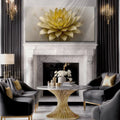 Golden Lotus Minimalist Abstract Wall Art III by Tailored Canvases