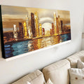 Golden Metropolis Abstract Impasto Wall Art by Tailored Canvases