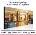 Golden Metropolis Abstract Impasto Wall Art by Tailored Canvases