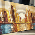 Golden Metropolis Abstract Impasto Wall Art by Tailored Canvases