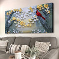 Golden Petals and Scarlet Wings Wall Art by Tailored Canvases