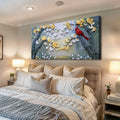 Golden Petals and Scarlet Wings Wall Art by Tailored Canvases