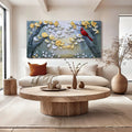Golden Petals and Scarlet Wings Wall Art by Tailored Canvases